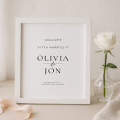 Printable Black and White Wedding Welcome Sign ポスター