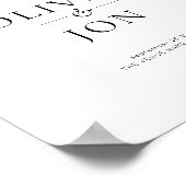 Printable Black and White Wedding Welcome Sign ポスター (角)