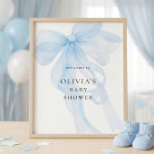 Printable Blue Bow Welcome to Baby Shower ポスター