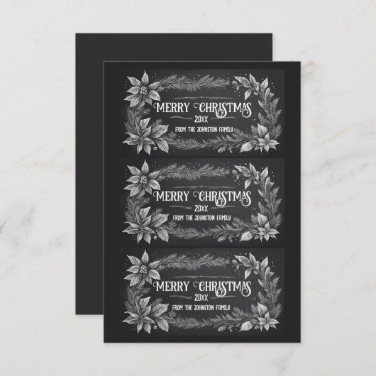 Printable Christmas Gift Labels 招待状 (正面/裏面)