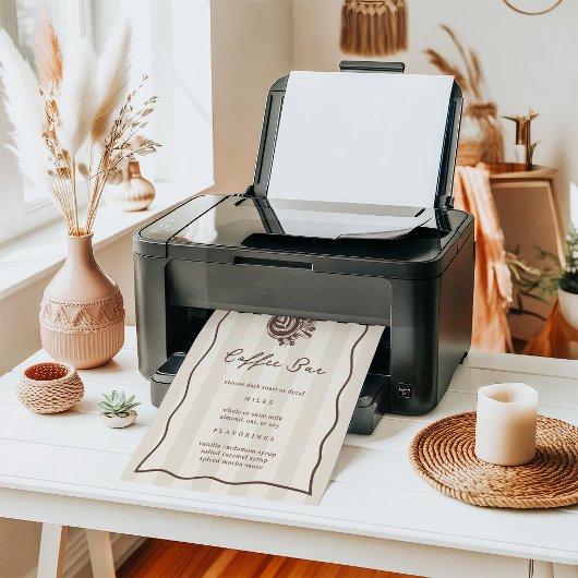 Printable Coffee Bar Menu Sign ポスター