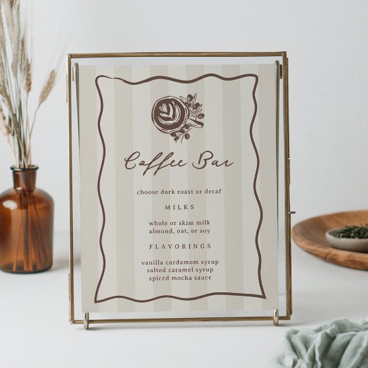 Printable Coffee Bar Menu Sign ポスター