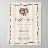 Printable Coffee Bar Menu Sign ポスター (正面)
