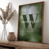 Printable Custom Family Last Name Print Green ポスター