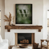 Printable Custom Family Last Name Print Green  ポスター