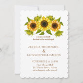 Printable Custom Wedding Card, sunflower  招待状 (正面)