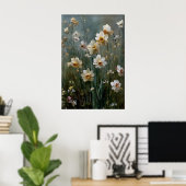 Printable Daffodils Wall Art, Antique Spring ポスター (ホームオフィス)