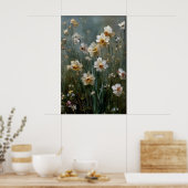 Printable Daffodils Wall Art, Antique Spring ポスター (キッチン)
