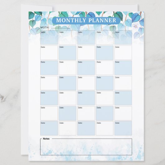 Printable Daily Planner Template (裏面)