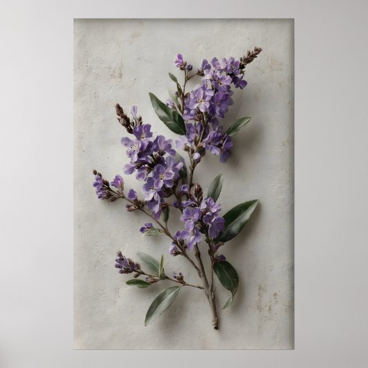 Printable Dampiera Wall Art, Antique Flower Spring ポスター (正面)