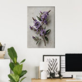 Printable Dampiera Wall Art, Antique Flower Spring ポスター (ホームオフィス)