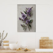 Printable Dampiera Wall Art, Antique Flower Spring ポスター (キッチン)