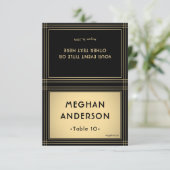 Printable Escort Card - Classic Black and Gold カード (スタンド正面)