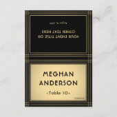 Printable Escort Card - Classic Black and Gold カード (正面)