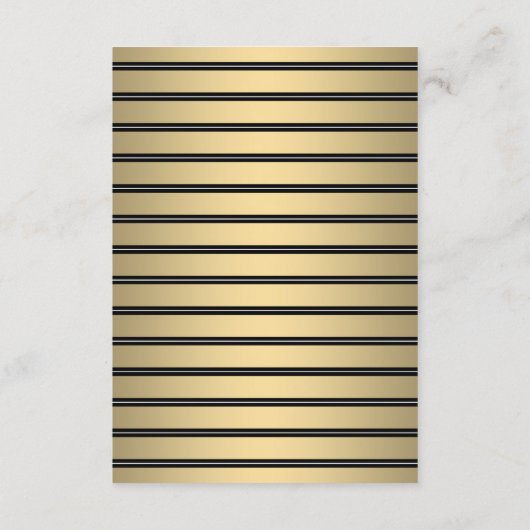 Printable Escort Card - Elegant Black and Gold カード (裏面)