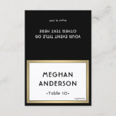 Printable Escort Card - Modern Black and Gold カード (正面)