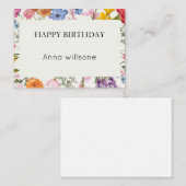 Printable Floral Birthday Card | Instant Download エンクロージャーカード (正面/裏面)