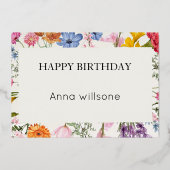 Printable Floral Birthday Card | Instant Download 箔招待状 (正面)