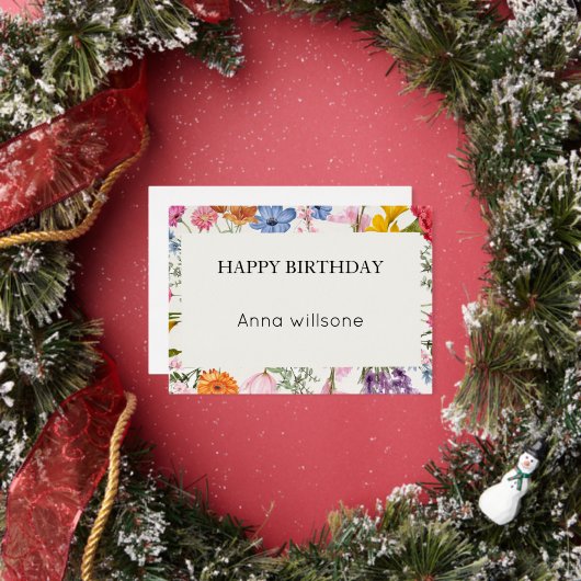 Printable Floral Birthday Card | Instant Download 箔招待状 (インサイチュ)