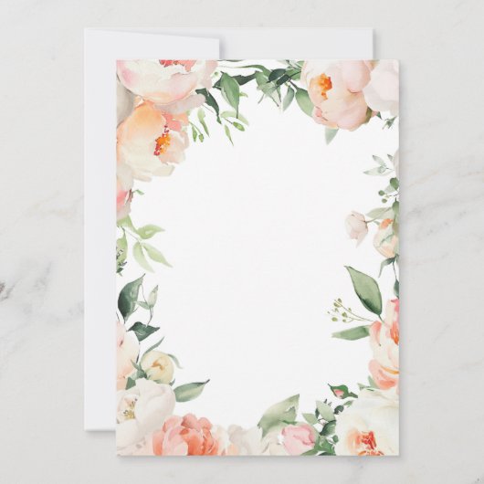 Printable Floral Bridal Shower Menu 招待状 (裏面)