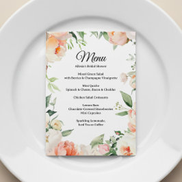 Printable Floral Bridal Shower Menu 招待状