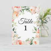 Printable Floral Bridal Shower Table Numbers 招待状 (スタンド正面)