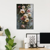 Printable Flowers Wall Art, Antique Spring Meadow ポスター (ホームオフィス)