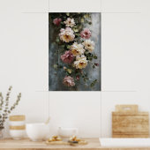 Printable Flowers Wall Art, Antique Spring Meadow ポスター (キッチン)