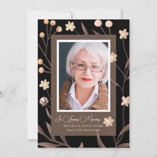 Printable Framed Photo Celebration of Life Program 招待状 (正面)