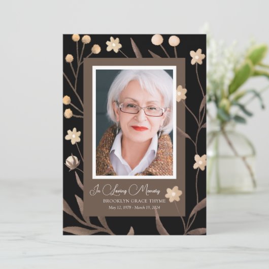 Printable Framed Photo Celebration of Life Program 招待状 (スタンド正面)