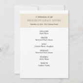 Printable Framed Photo Celebration of Life Program 招待状 (裏面)
