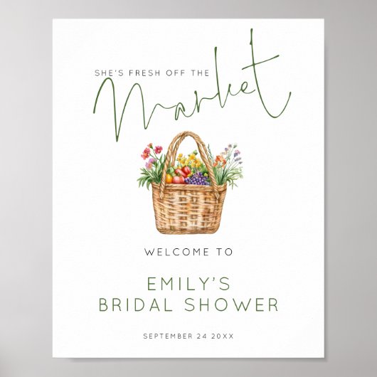  Printable Fresh off Market Welcome Bridal Shower ポスター (正面)