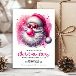 Printable Funny Santa Sunglasses Christmas Invite 招待状