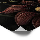 Printable Hydrangea Wall Art, Antique Dark ポスター (角)