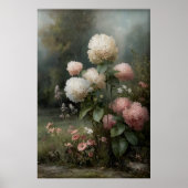 Printable Hydrangea Wall Art, Antique Spring ポスター (正面)