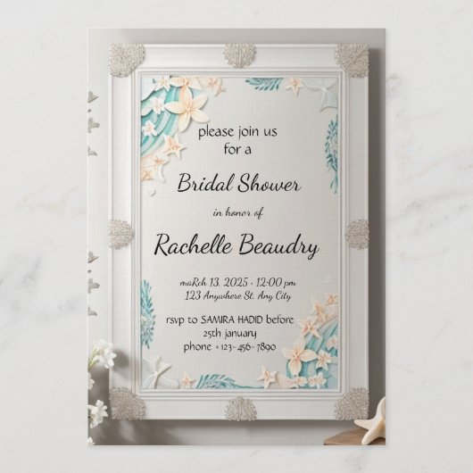 Printable Invitation Template for Bridal shower 招待状 (正面)