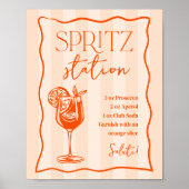 Printable Italian Spritz Station Drink Sign ポスター (正面)