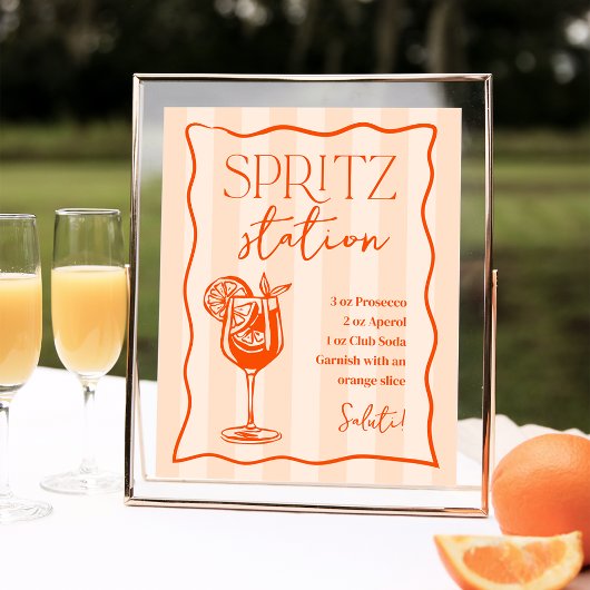 Printable Italian Spritz Station Drink Sign ポスター