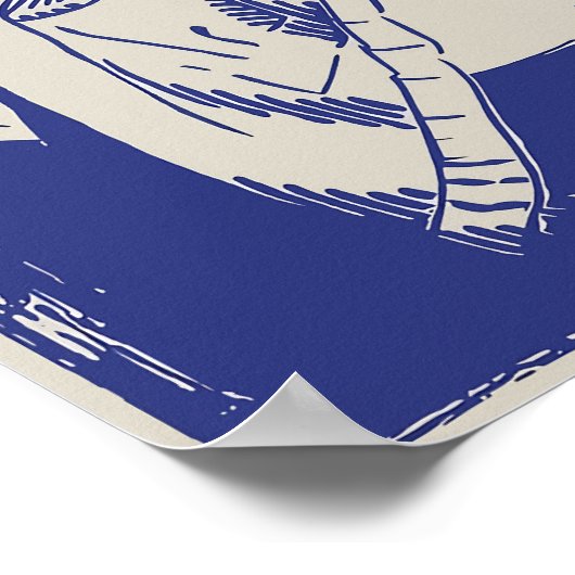 Printable Laundry Wall Art Funny Poster Cat in Was ポスター (角)