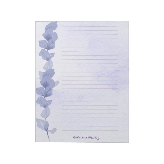 Printable Lavender Lined Paper – Personalized ノートパッド (回転)