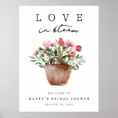 Printable Love in Bloom Bridal Shower Welcome Sign ポスター (正面)