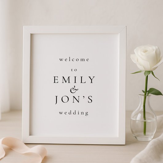 Printable Minimalist Welcome Wedding Sign ポスター