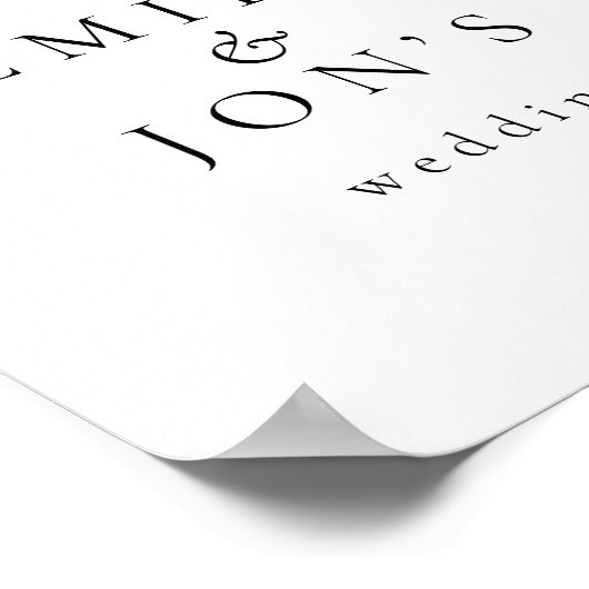 Printable Minimalist Welcome Wedding Sign ポスター (角)