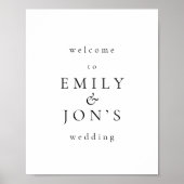 Printable Minimalist Welcome Wedding Sign ポスター (正面)