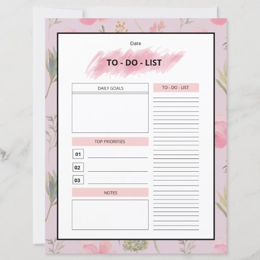 Printable Monthly Planner Template (裏面)