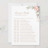 Printable Peony Baby Shower Guess Who Said It Card 招待状 (正面)