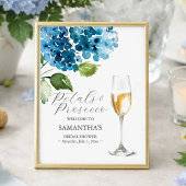 Printable Petals and Prosecco Bridal Shower Sign ポスター