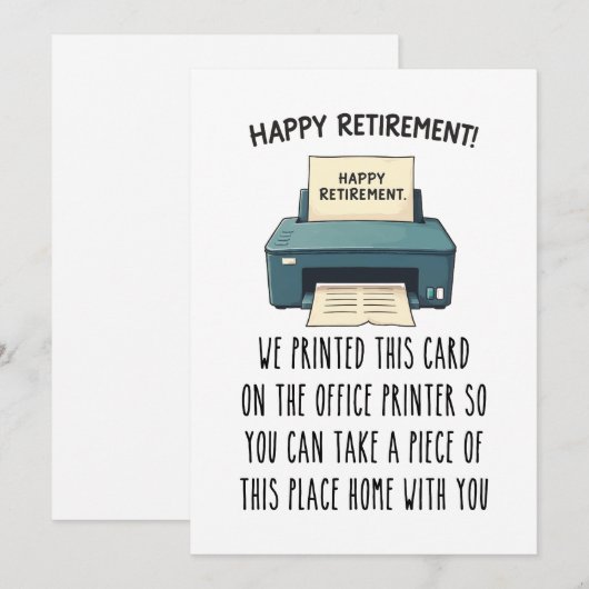Printable Retirement Card, Funny Retirement Gift シーズンカード (正面/裏面)