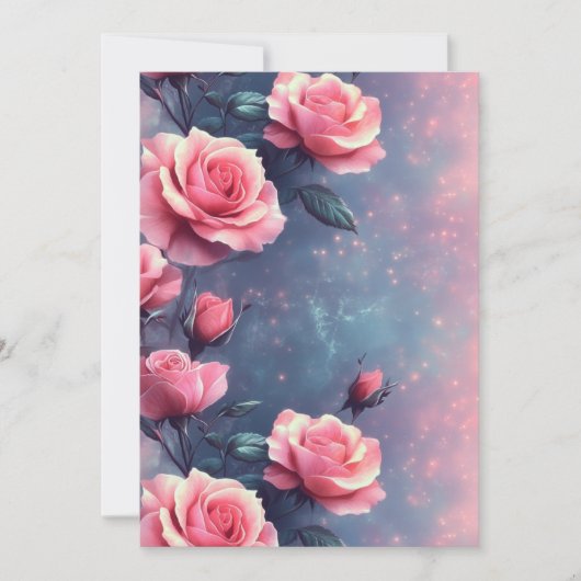 Printable Rose Galaxy Background – Digital Card  シーズンカード (正面)