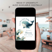 Printable Sea You Soon Whale Baby Shower White ポスター